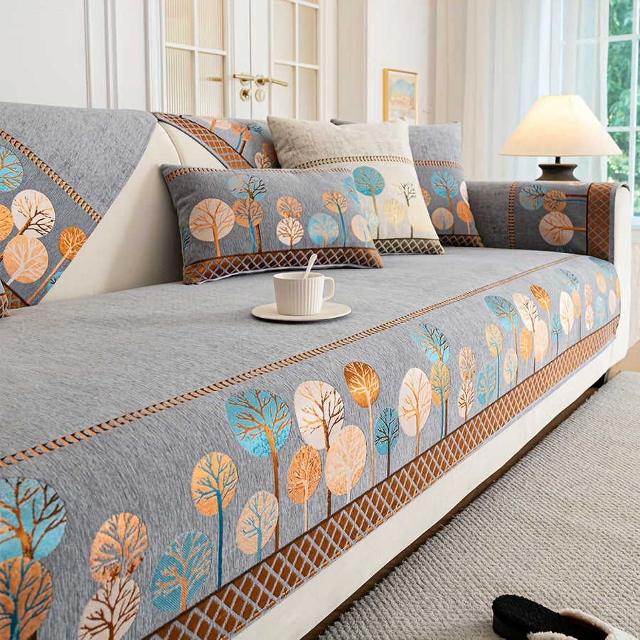 Luxurious Bohemian Chenille Sofa Cover – Non-Slip, Pet-Friendly, Washable
