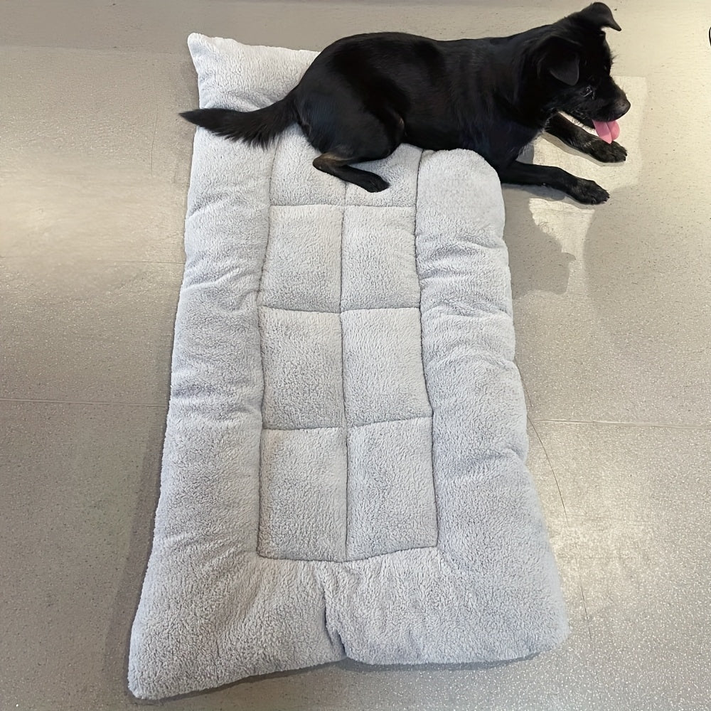 Plush Dog Bed Mat – All-Season Rectangular Pet Pad for Small–Large Dogs