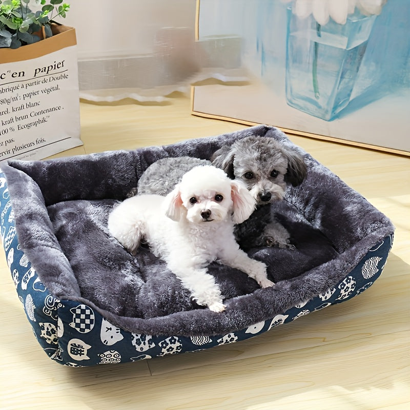 Cozy Plush Dog Nest Bed – Warm Thick Pad for Medium Dogs & Small Breeds
