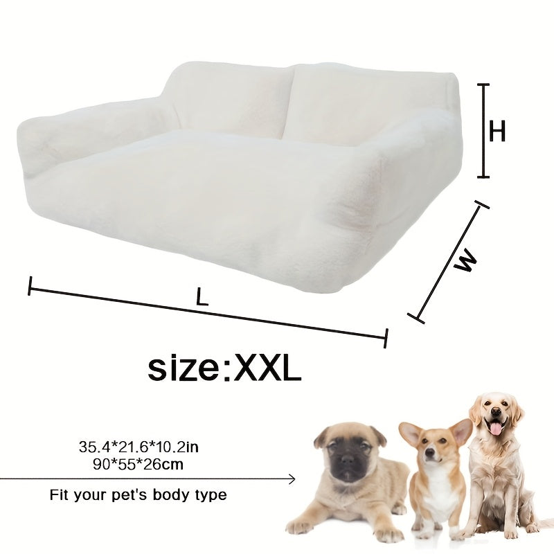 Fluffy Plush Pet Sofa Bed – Soft Calming Couch for Cats & Dogs