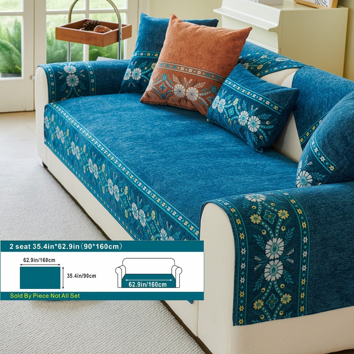 Luxury Anti-slip Venice Sofa Mat | 4-Season Chenille Sofa Cover