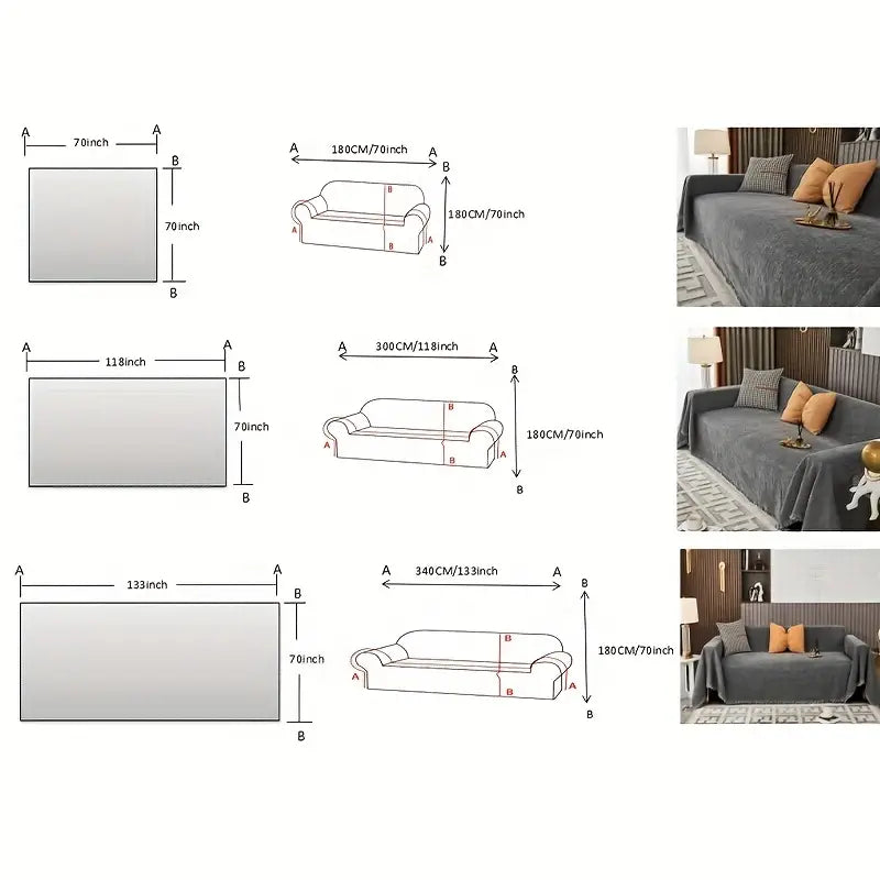 Herringbone Chenille Blanket Sofa Cover