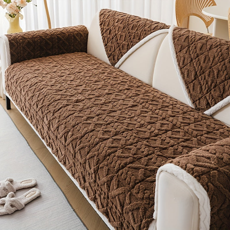 Bosimi Machine Washable Sofa Cover Plush Padded & Non-Slip