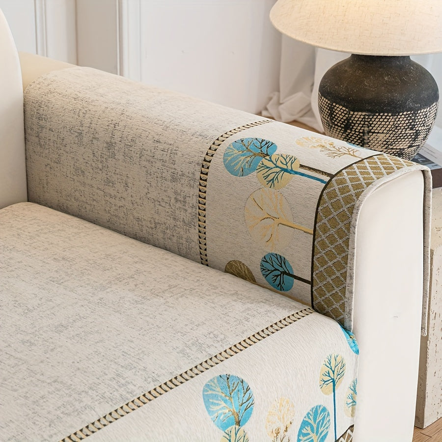 Luxurious Bohemian Chenille Sofa Cover – Non-Slip, Pet-Friendly, Washable