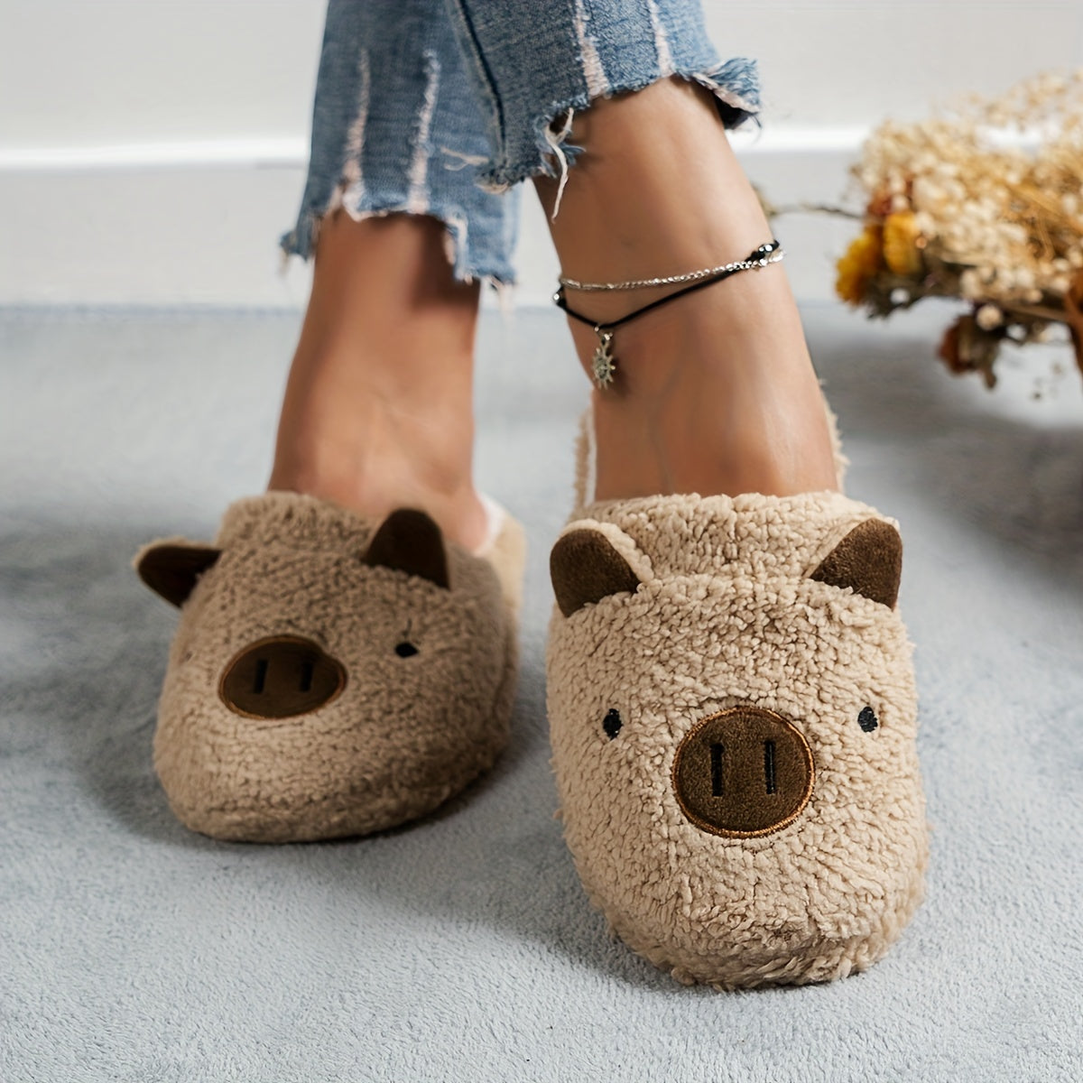 Women’s Winter Faux Furry Slippers 2025 – Indoor Home Warm House Shoes