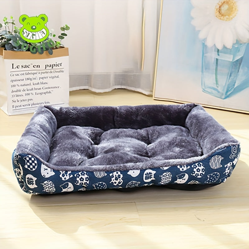 Cozy Plush Dog Nest Bed – Warm Thick Pad for Medium Dogs & Small Breeds