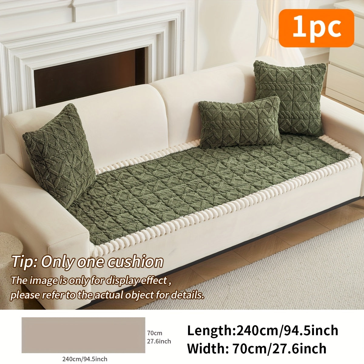 Soft Quilted Sofa Cushion – Thick Polyester, Warm for Autumn & Winter, 2–4 Seater