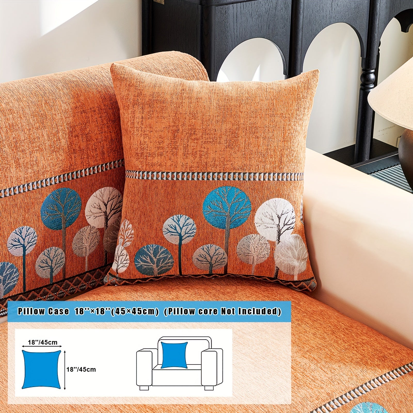Bohemia Chenille Sofa Cover Geometric Embroidery & Pet-Friendly