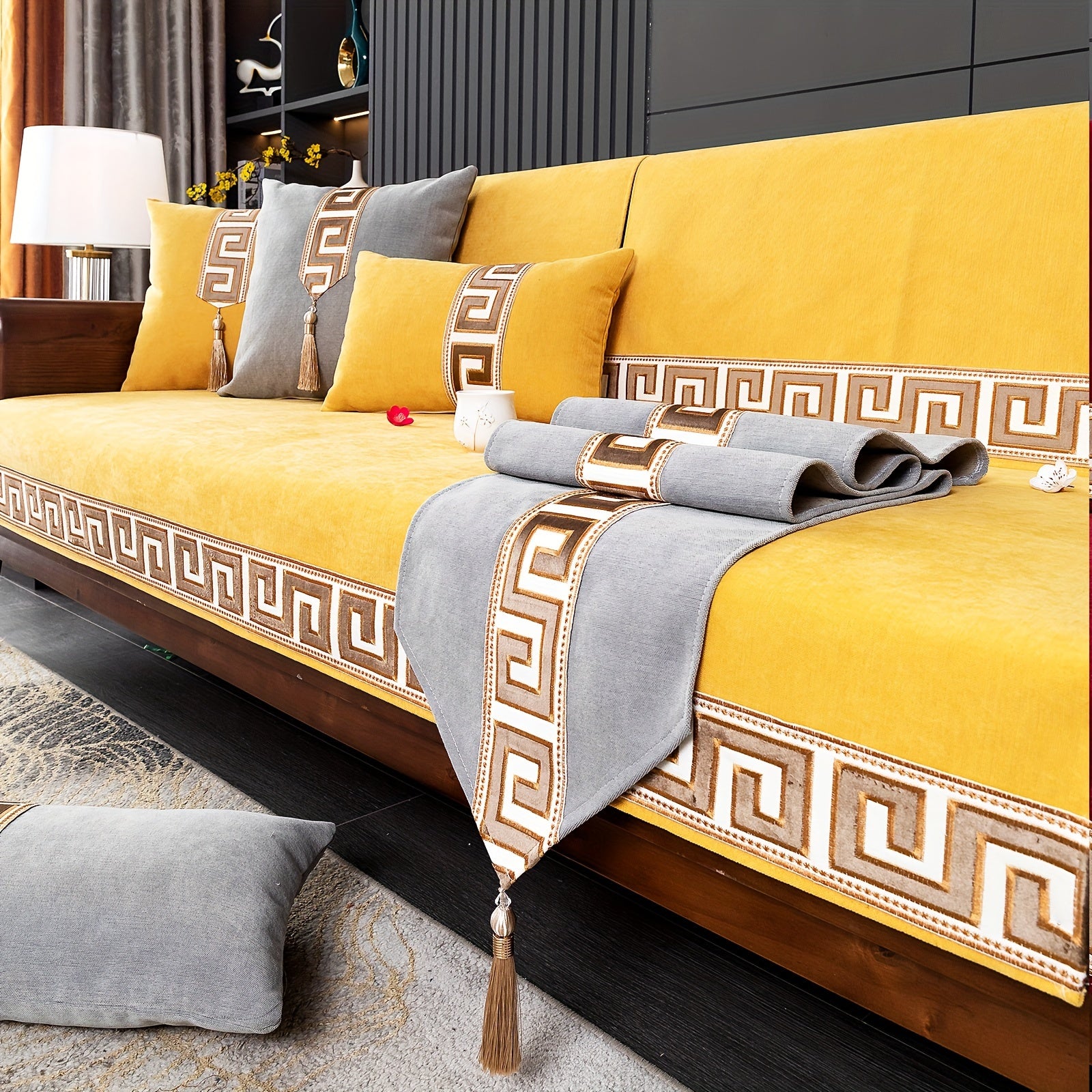 European Light Luxury Sofa Cover Cushion Nordic Snowy Design