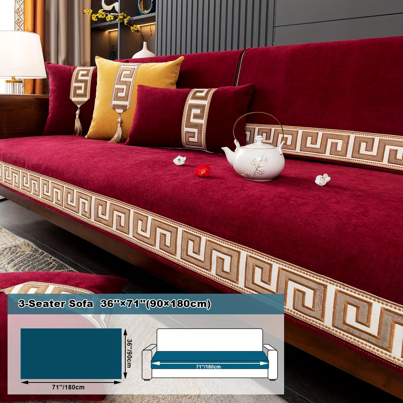 European Light Luxury Sofa Cover Cushion Nordic Snowy Design