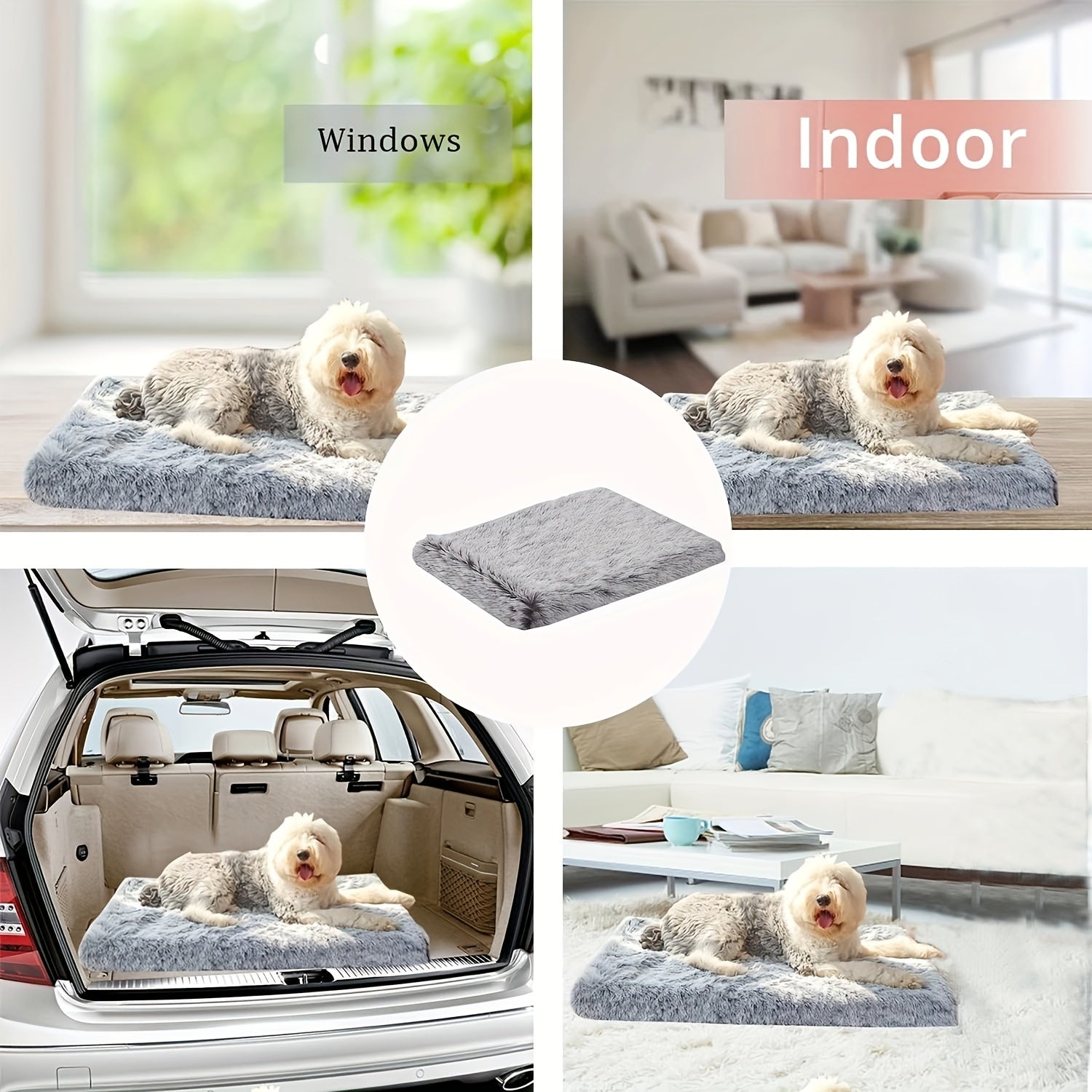Plush Non-Slip Dog & Cat Bed – Rectangular Pet Sofa Mat for Deep Sleep