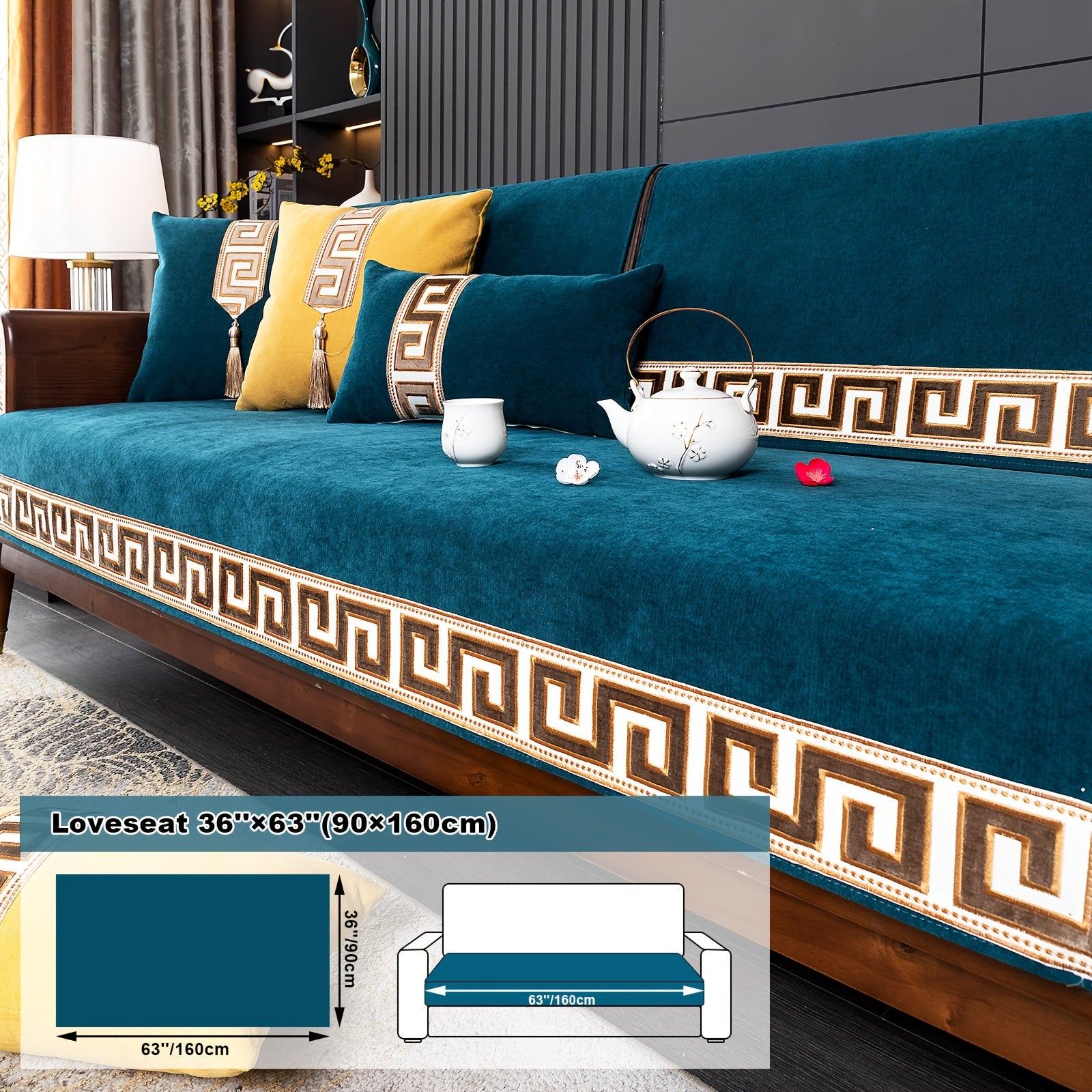 European Light Luxury Sofa Cover Cushion Nordic Snowy Design