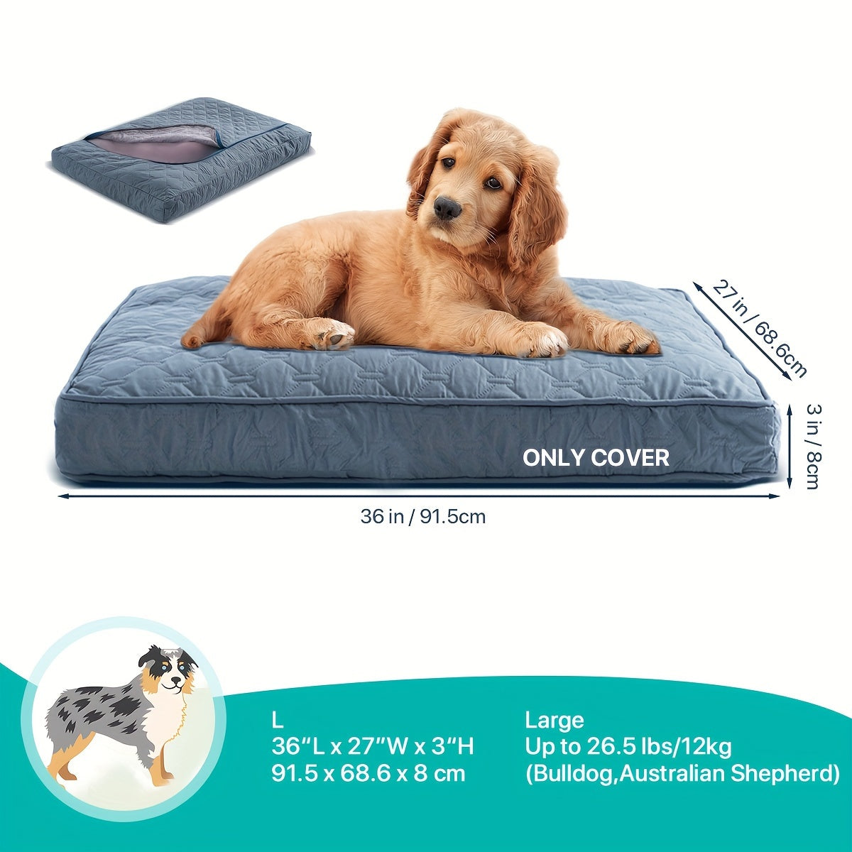 Dog Bed Protector Removable, Washable, Anti-Leak Paw Cover