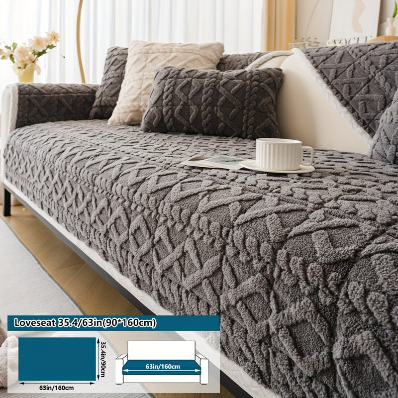 Bosimi Machine Washable Sofa Cover Plush Padded & Non-Slip