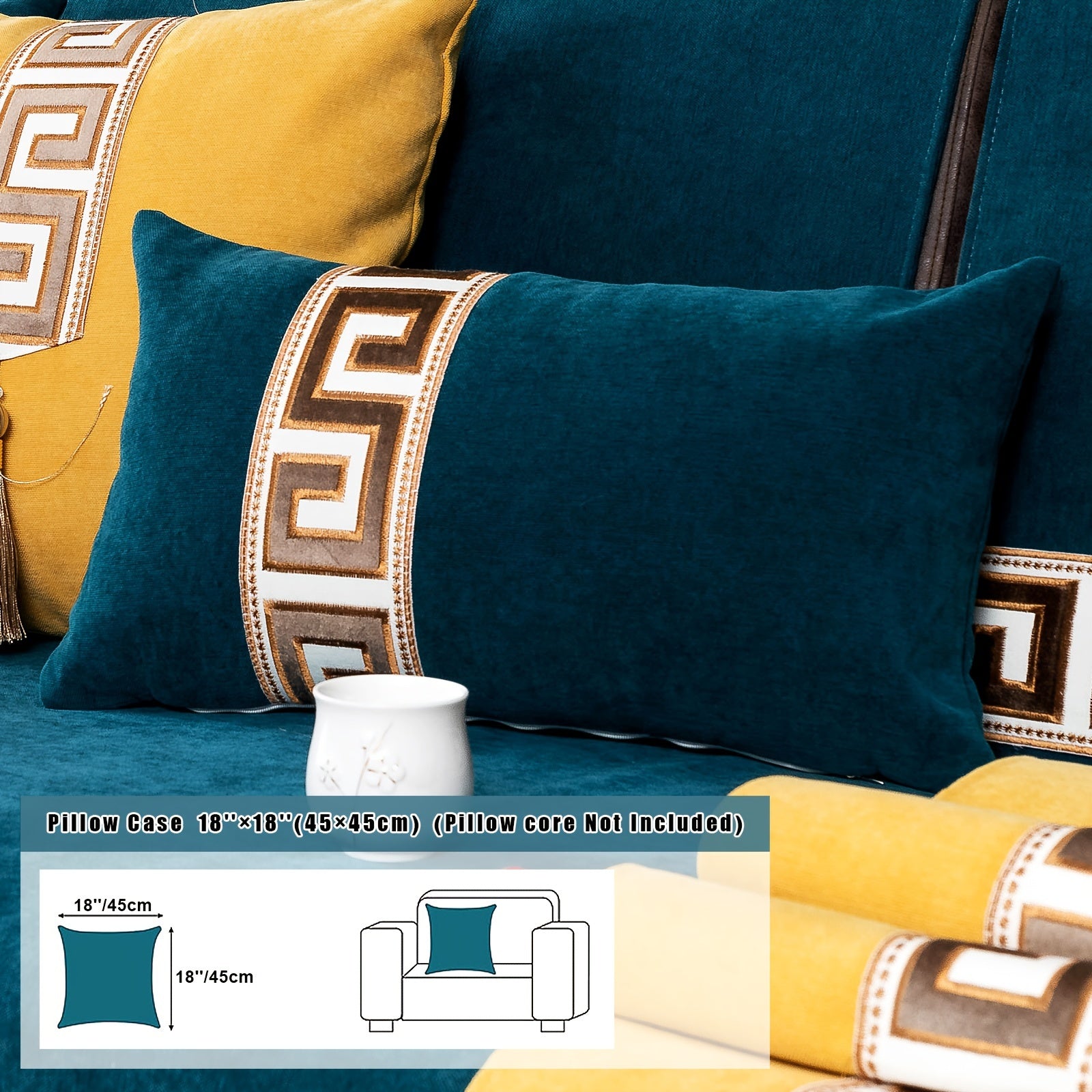 European Light Luxury Sofa Cover Cushion Nordic Snowy Design