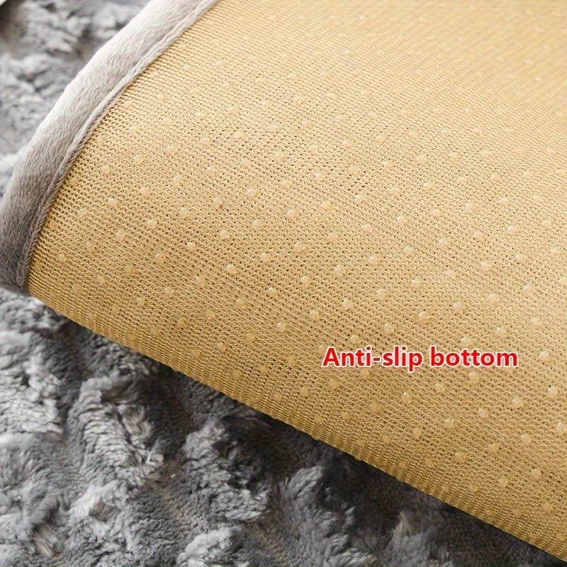Honeycomb Velvet Sofa Slipcover Cute Dog Embroidery & Pet-Friendly