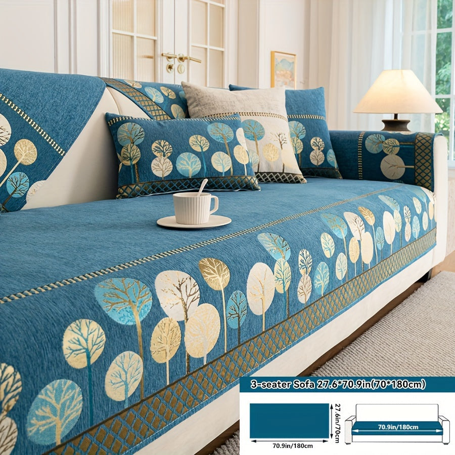 Luxurious Bohemian Chenille Sofa Cover – Non-Slip, Pet-Friendly, Washable