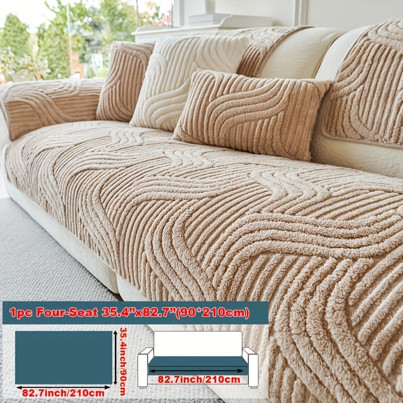 Plush Non-Slip Sofa Cover – Luxury Pet-Friendly Washable Couch Protector