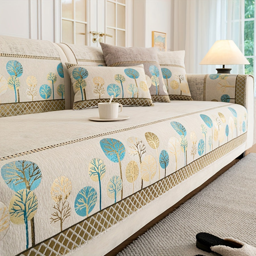 Luxurious Bohemian Chenille Sofa Cover – Non-Slip, Pet-Friendly, Washable