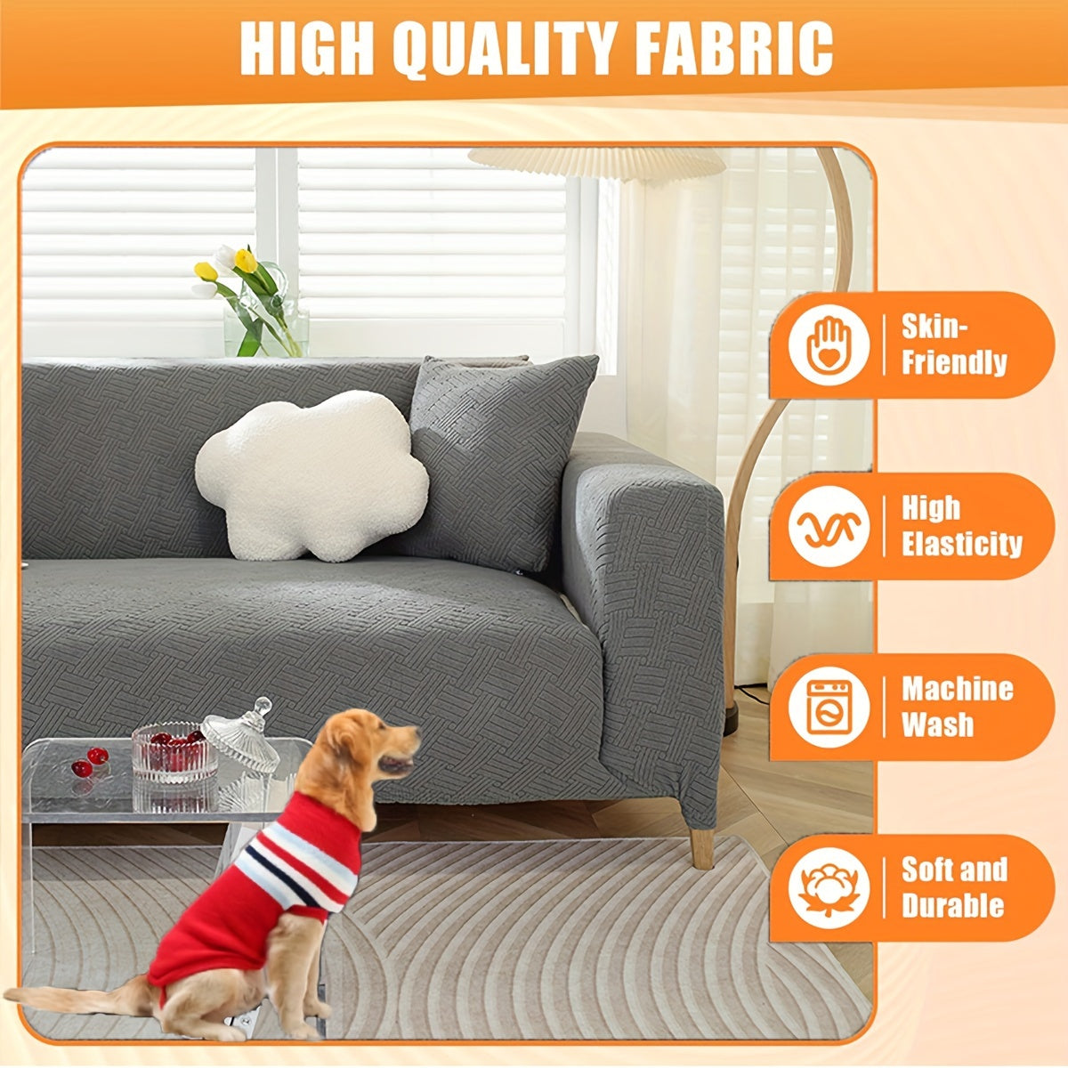 All-Season Non-Slip Sofa Cover – Pet-Friendly & Washable