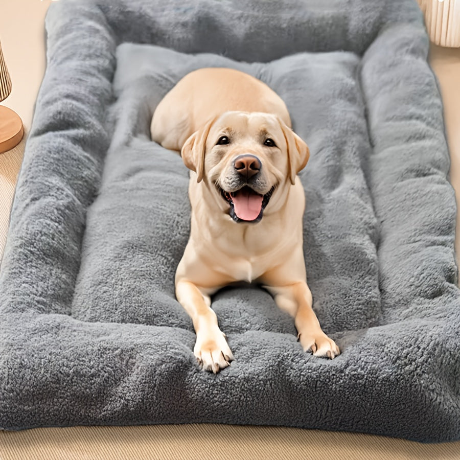 Plush Dog Bed Mat – All-Season Rectangular Pet Pad for Small–Large Dogs