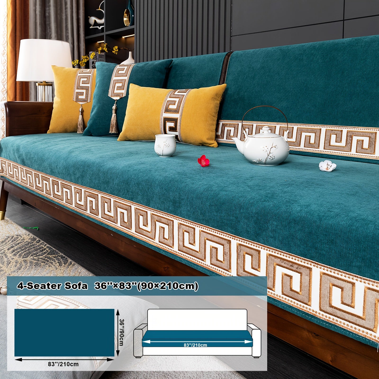 European Light Luxury Sofa Cover Cushion Nordic Snowy Design