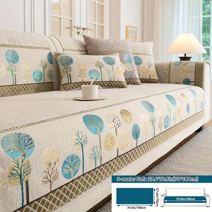 Luxurious Bohemian Chenille Sofa Cover – Non-Slip, Pet-Friendly, Washable