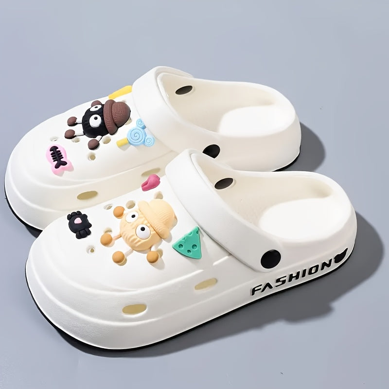 Cute Cartoon EVA Clogs for Women – Breathable Summer Beach Sandals with Charms