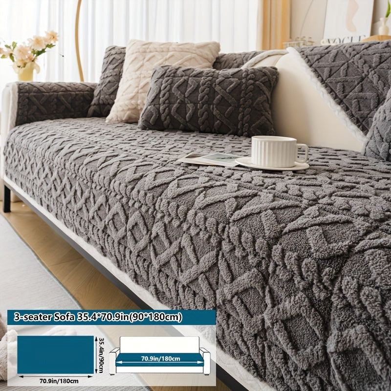 Bosimi Machine Washable Sofa Cover Plush Padded & Non-Slip