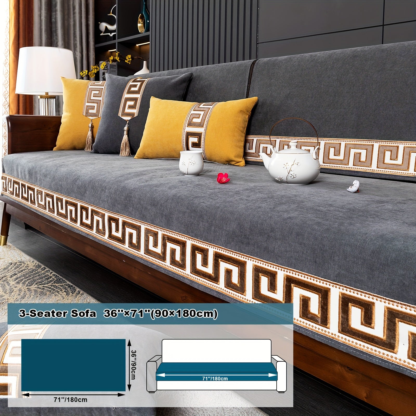 European Light Luxury Sofa Cover Cushion Nordic Snowy Design