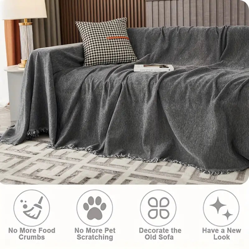 Herringbone Chenille Blanket Sofa Cover