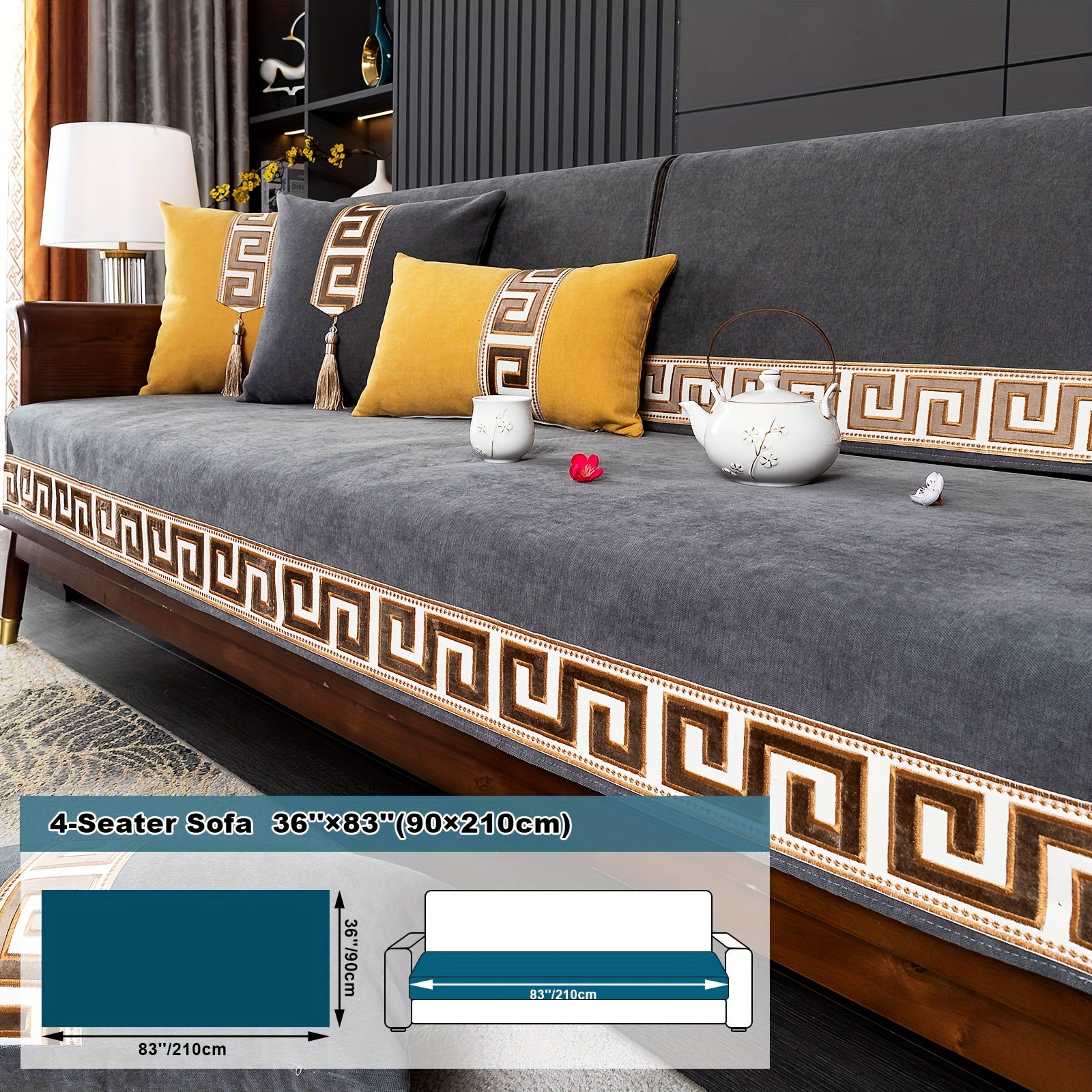European Light Luxury Sofa Cover Cushion Nordic Snowy Design