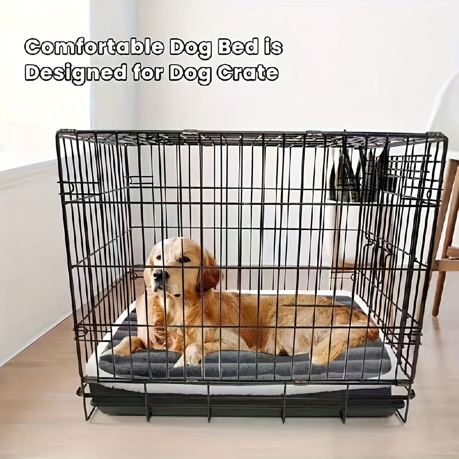 Orthopedic Memory Foam Pet Bed - Plush Striped Polyester Cover, Removable Pillow, Easy-Clean for Small to Medium Dogs