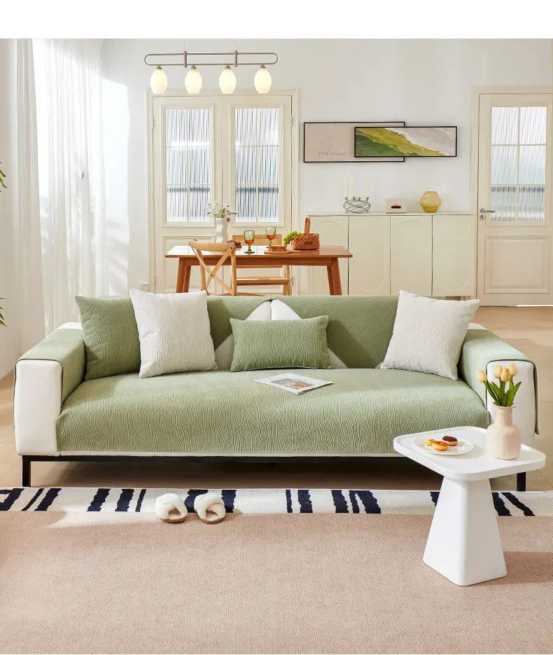 Solid Colour Chenille Non-Slip Morandi Sofa Cover