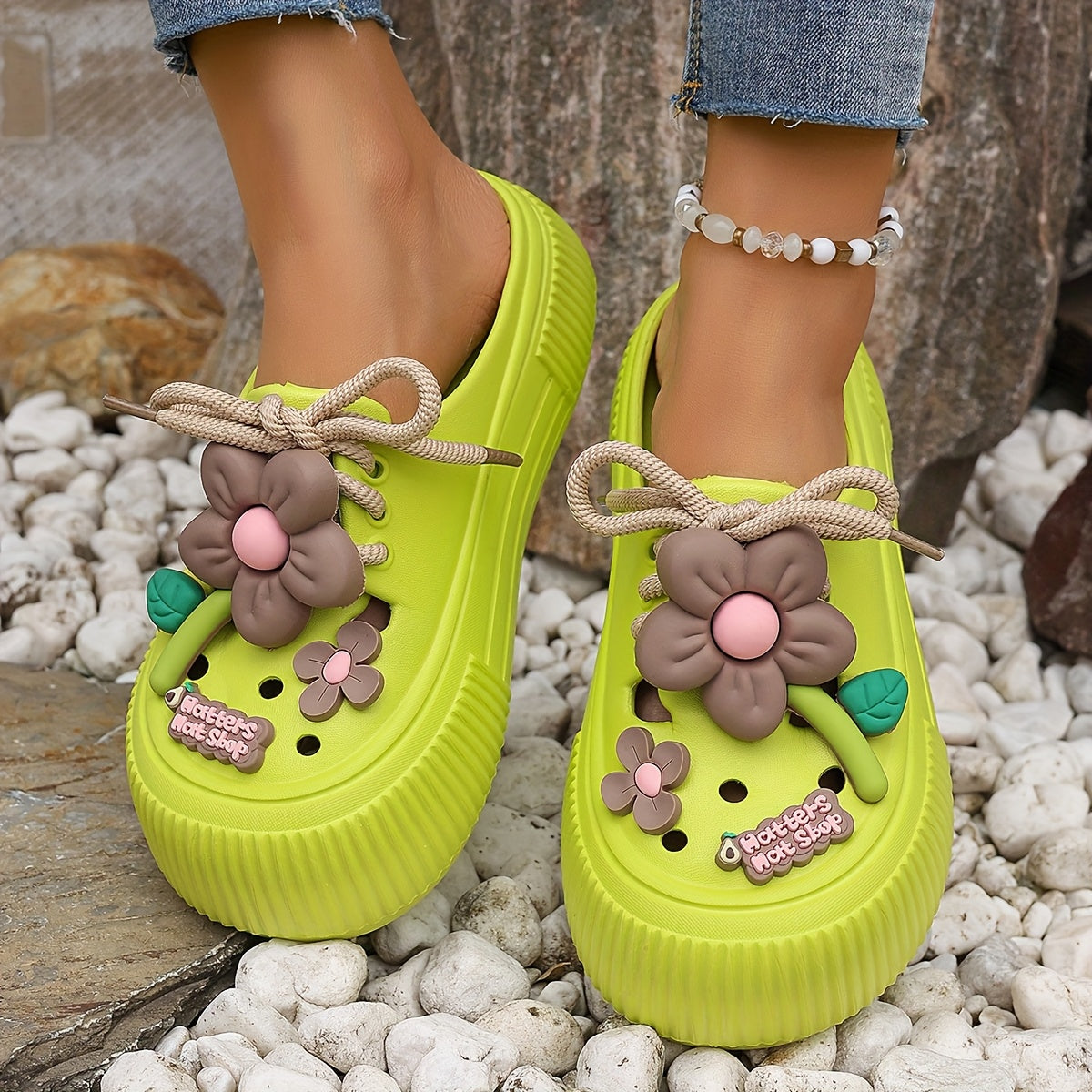 Vibrant Sunflower EVA Mules – Breathable Slip-Resistant Garden & Beach Clogs