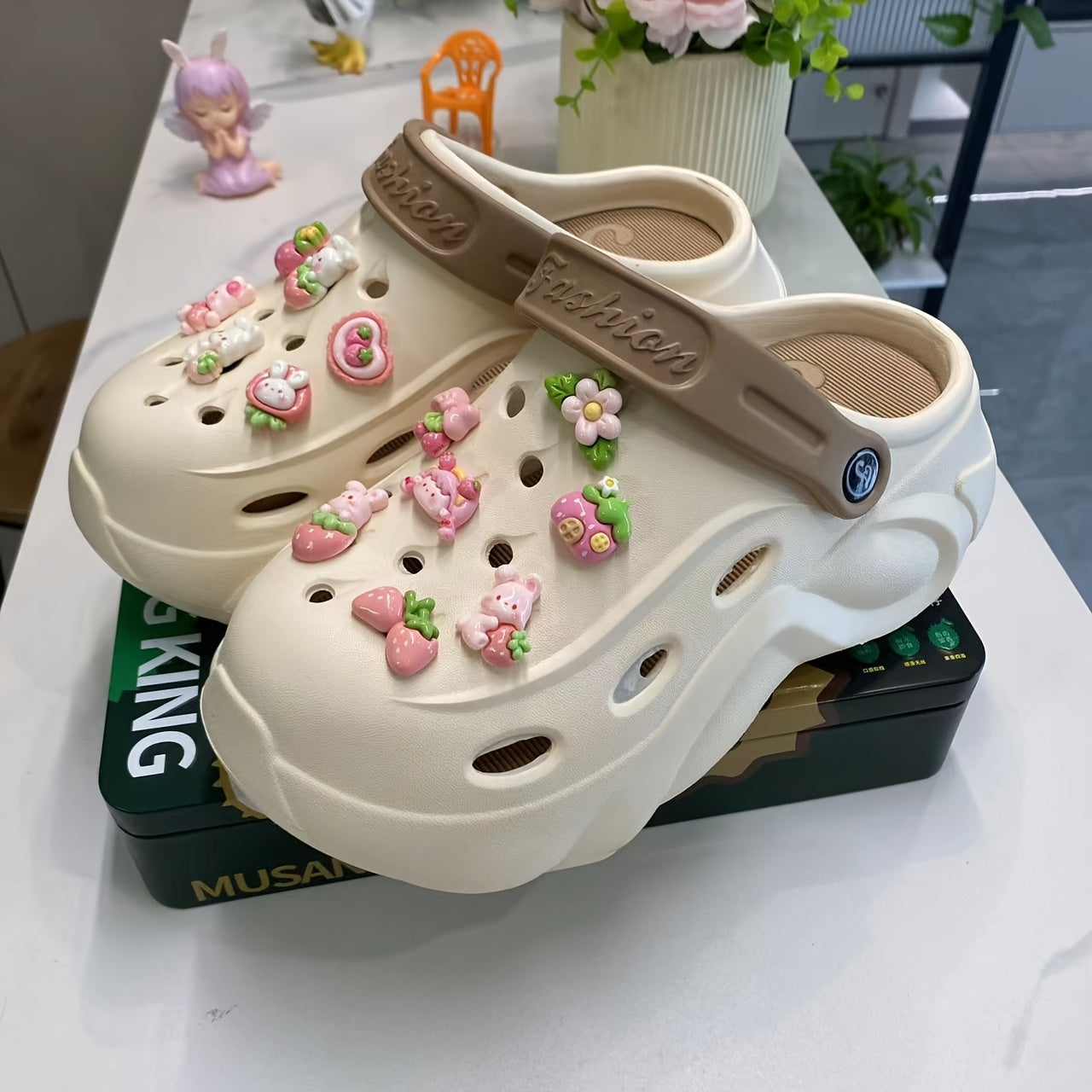 Women’s Summer EVA Sandals – Breathable Lightweight Flats with Cute Cartoon Charms