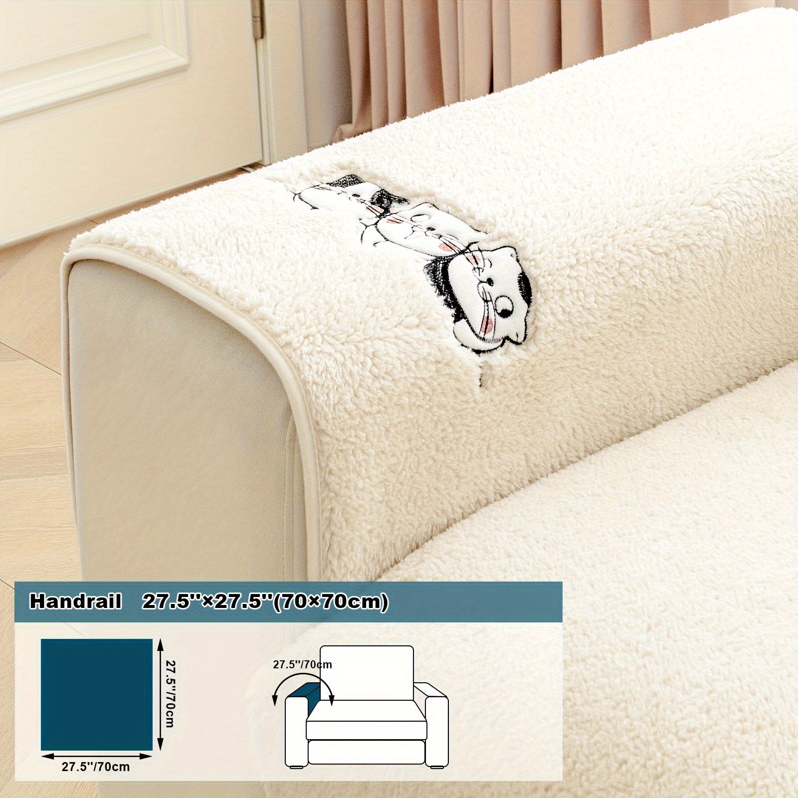 Three Cats Lamb-Knitted Sofa Cushion – Thick, Warm European-Style Cover
