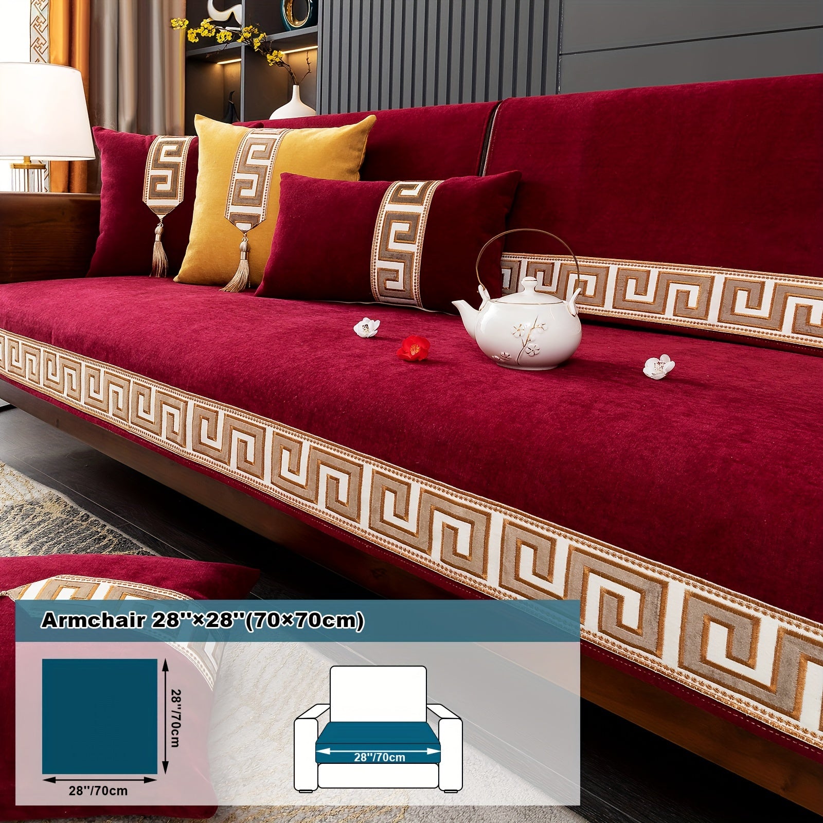 European Light Luxury Sofa Cover Cushion Nordic Snowy Design