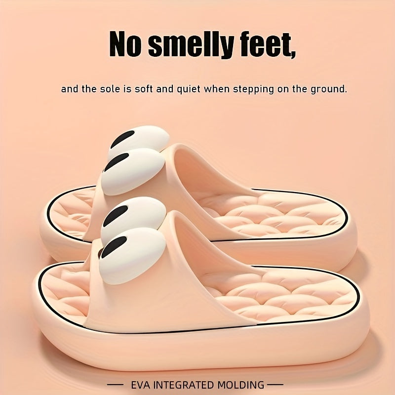 Women’s Comfortable EVA Flip-Flops – Soft, Playful Face Design for Home & Beach