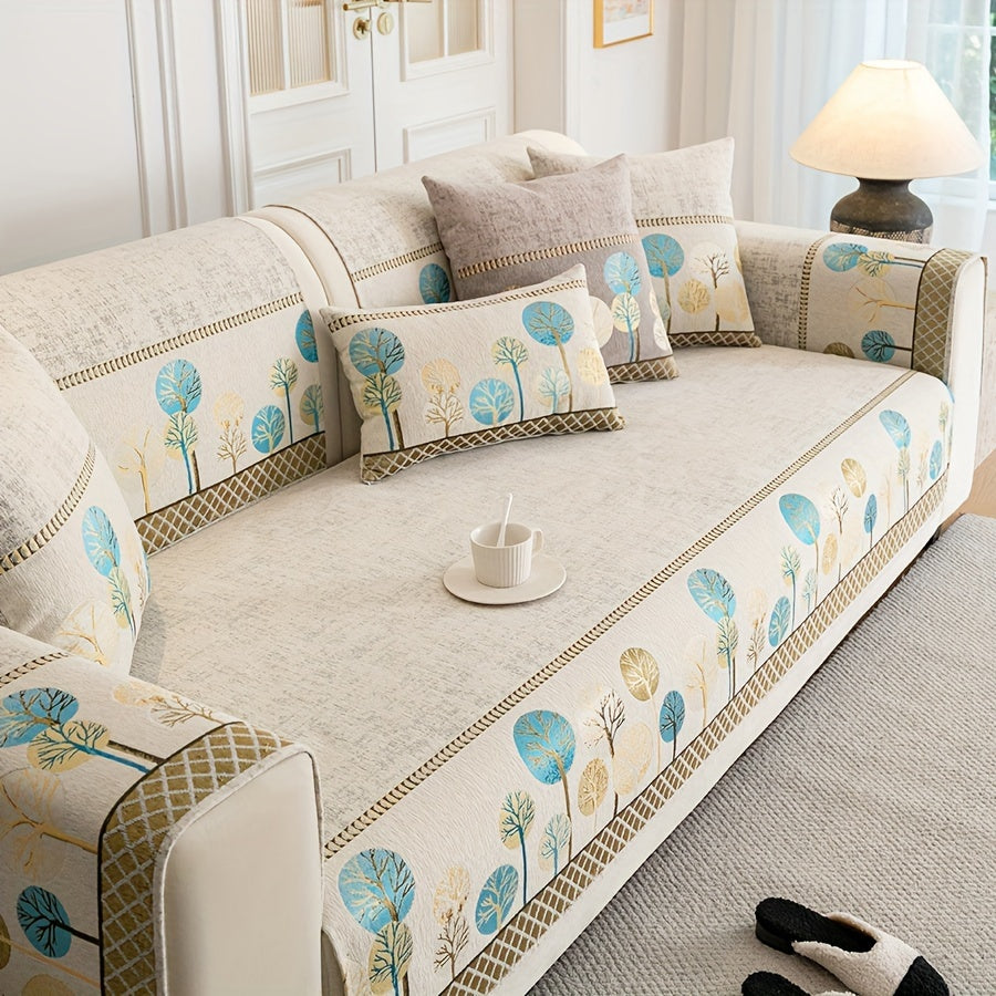 Luxurious Bohemian Chenille Sofa Cover – Non-Slip, Pet-Friendly, Washable