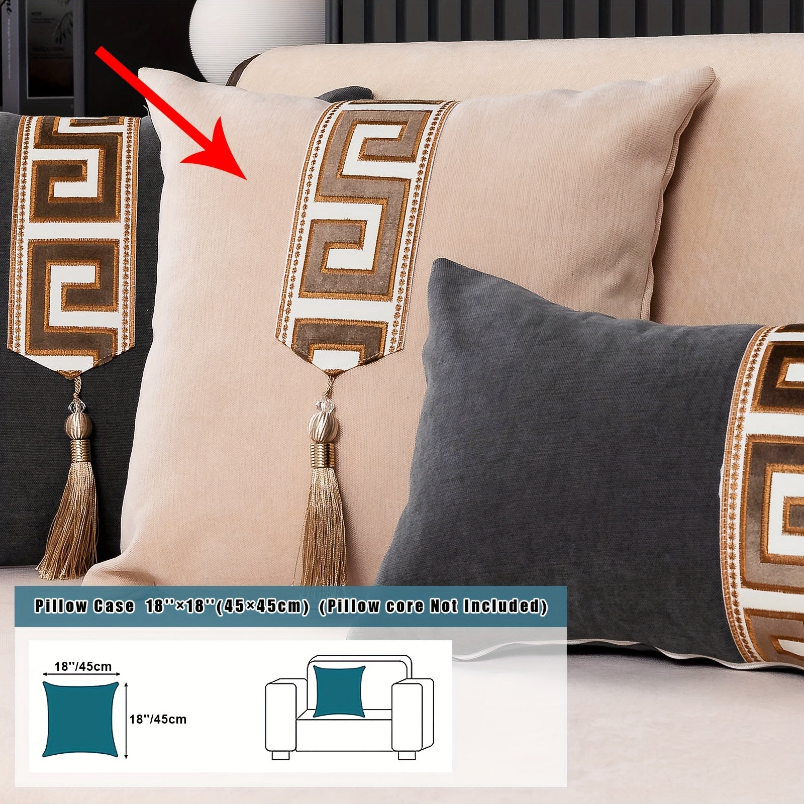 European Light Luxury Sofa Cover Cushion Nordic Snowy Design