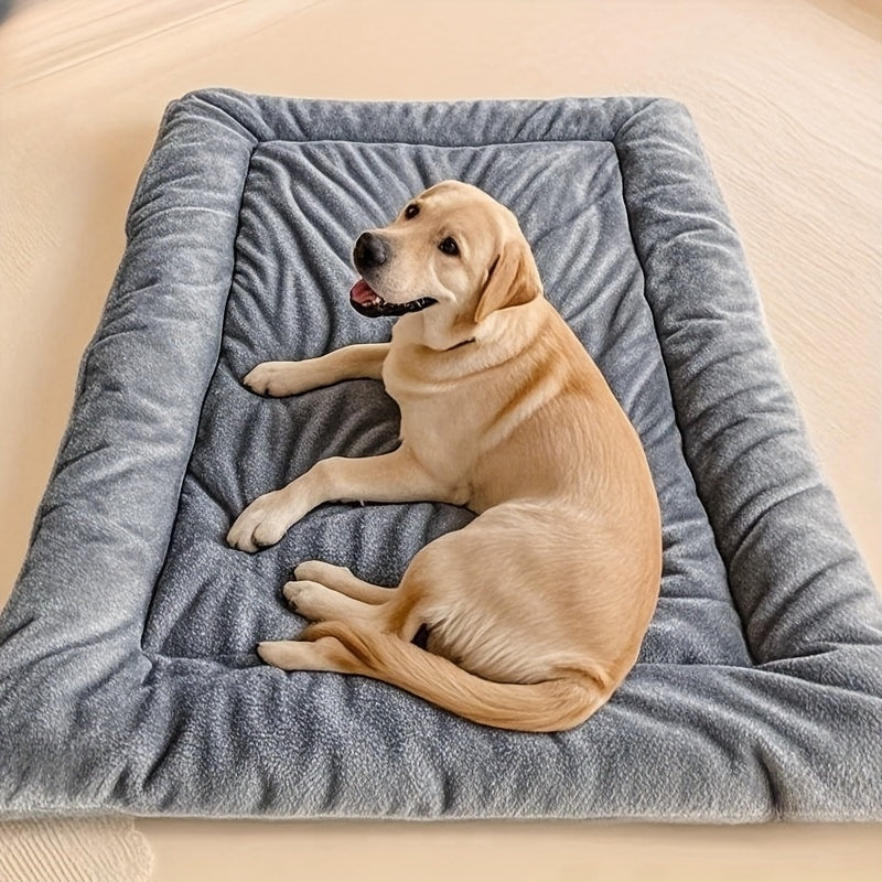 Plush Dog Bed Mat – All-Season Rectangular Pet Pad for Small–Large Dogs