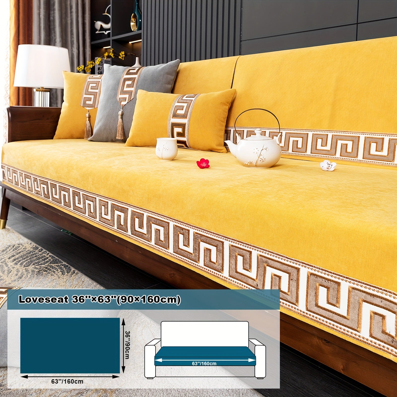 European Light Luxury Sofa Cover Cushion Nordic Snowy Design