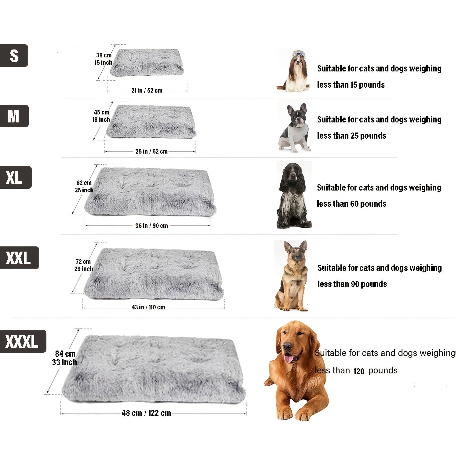 Plush Soft Dog Crate Bed – Washable Anti-Slip Mat Pad for Small–Large Dogs & Cats