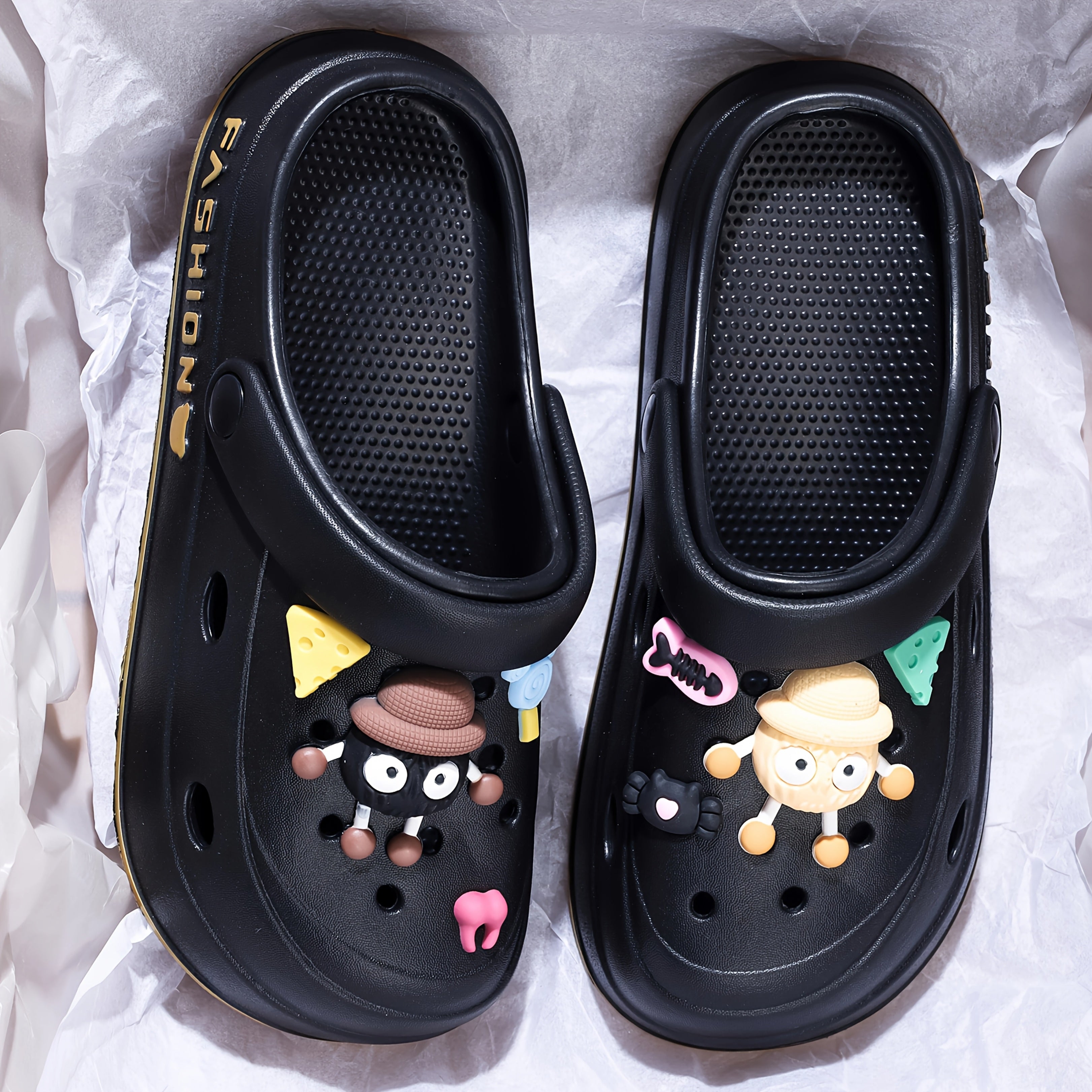 Women’s Cute Coal Ball EVA Hole Shoes – Kawaii J-K Fashion Summer Clogs, Dual Wear