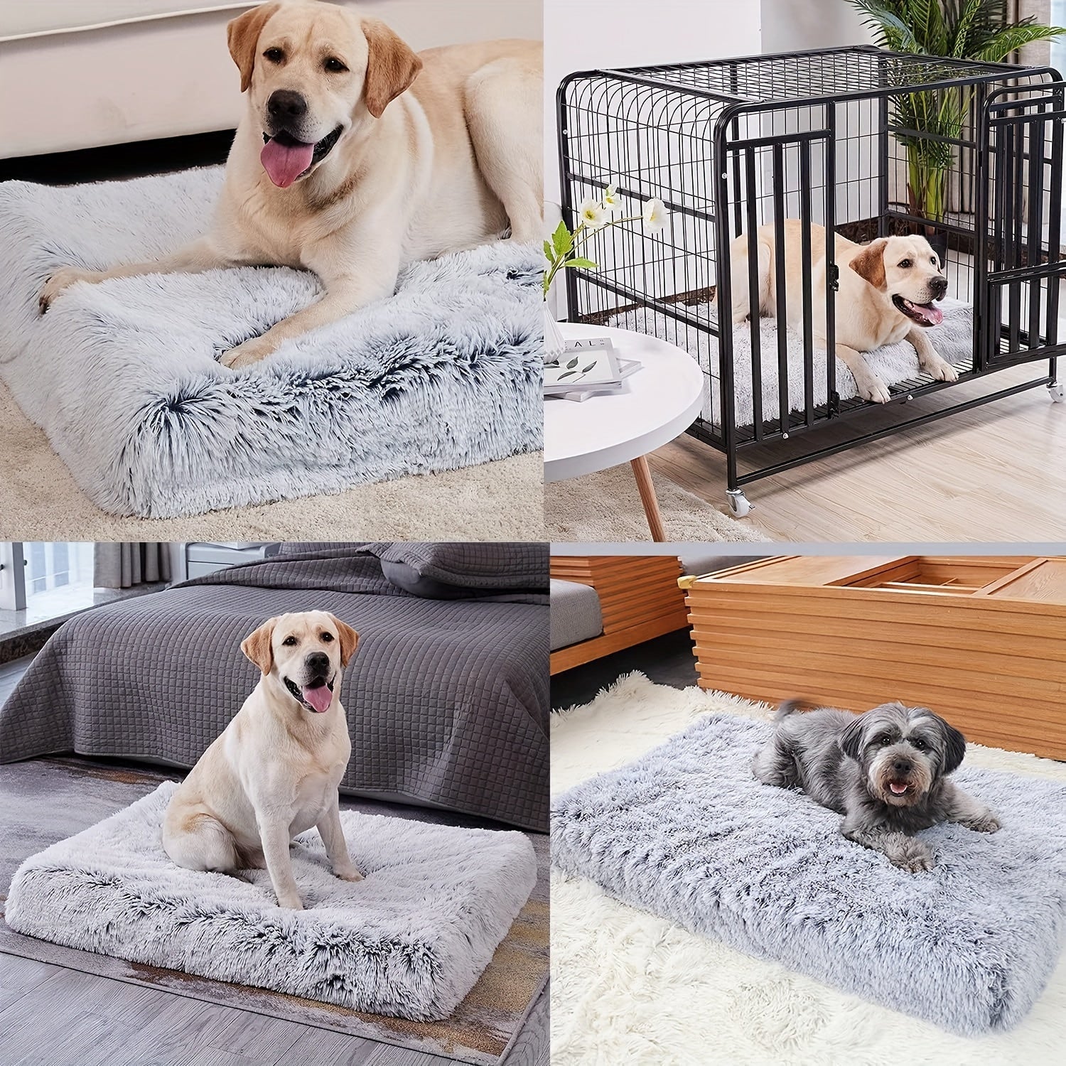 Plush Non-Slip Dog & Cat Bed – Rectangular Pet Sofa Mat for Deep Sleep
