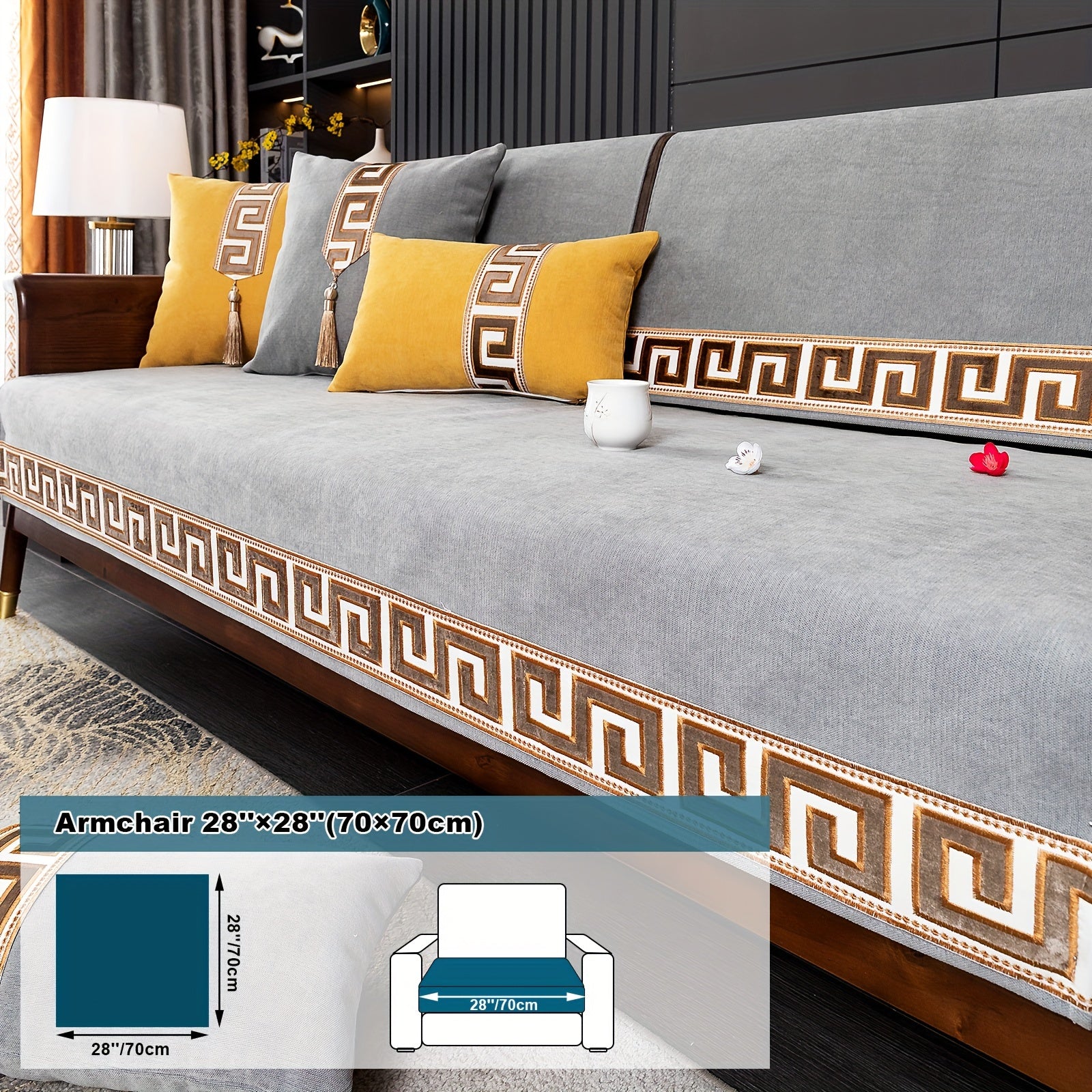European Light Luxury Sofa Cover Cushion Nordic Snowy Design