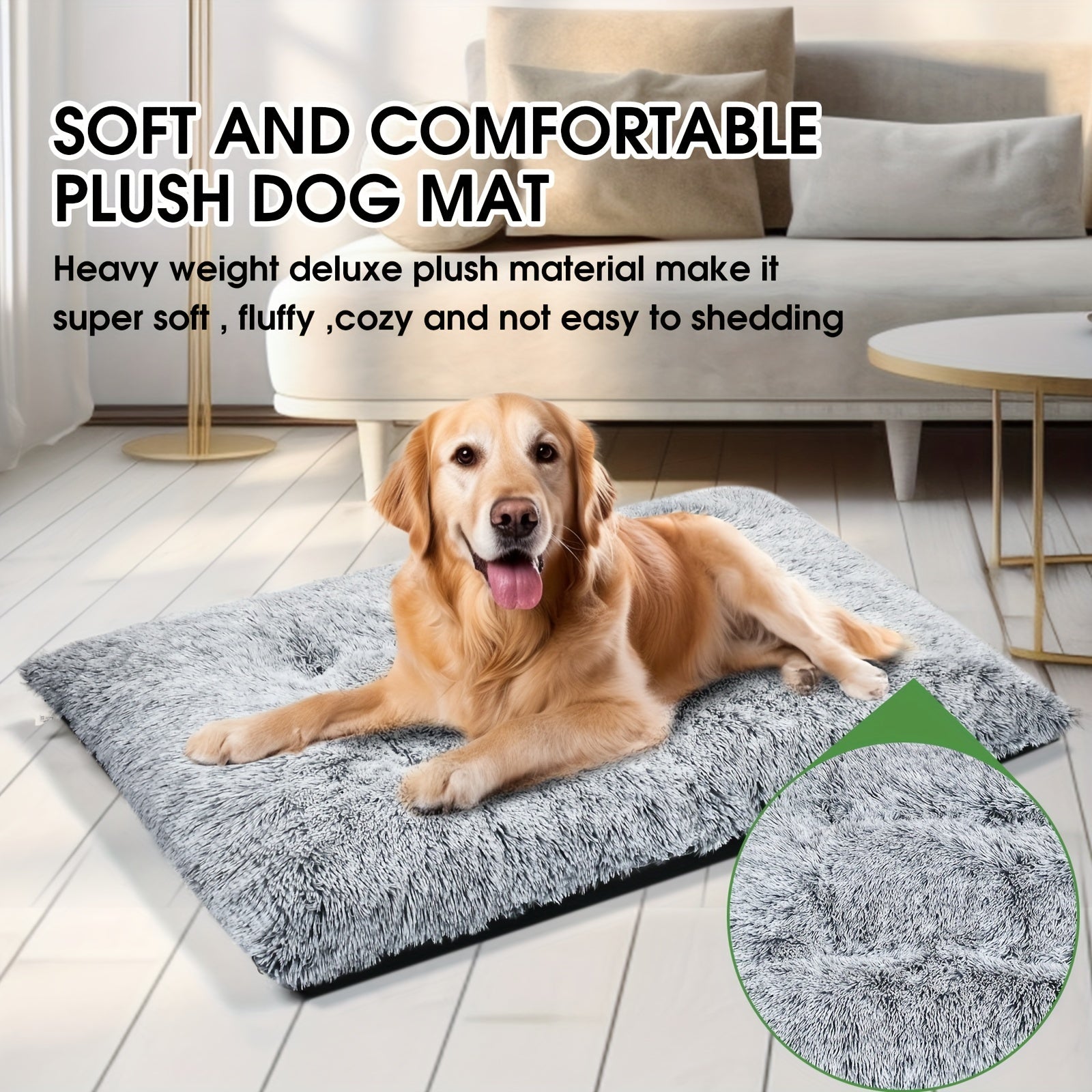 Plush Soft Dog Crate Bed – Washable Anti-Slip Mat Pad for Small–Large Dogs & Cats