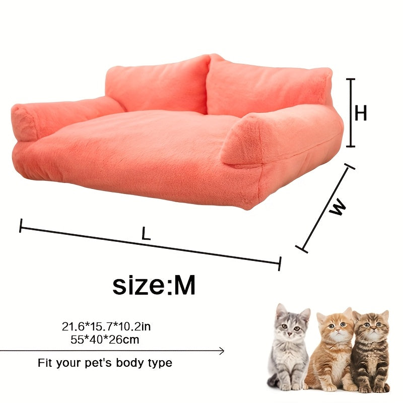 Fluffy Plush Pet Sofa Bed – Soft Calming Couch for Cats & Dogs