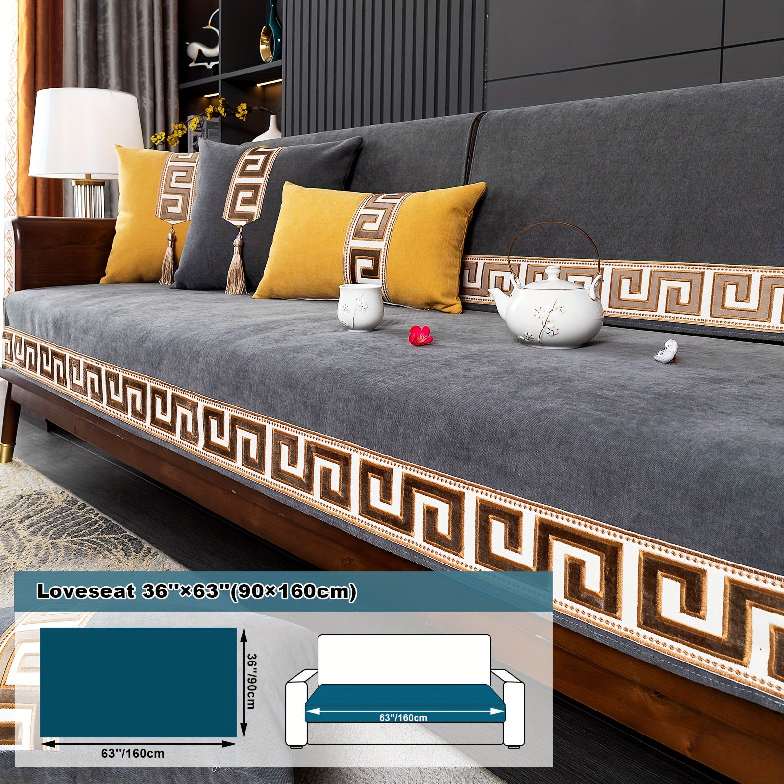 European Light Luxury Sofa Cover Cushion Nordic Snowy Design